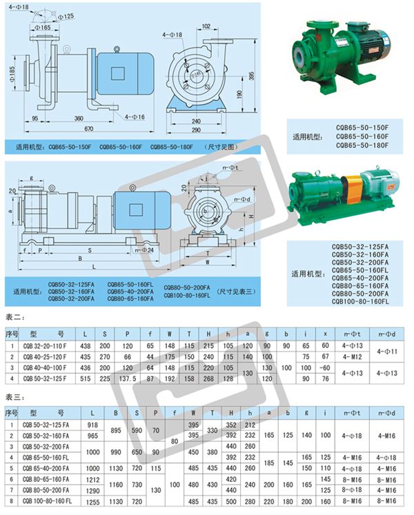 CQB80-65-160衬氟磁力泵安装图